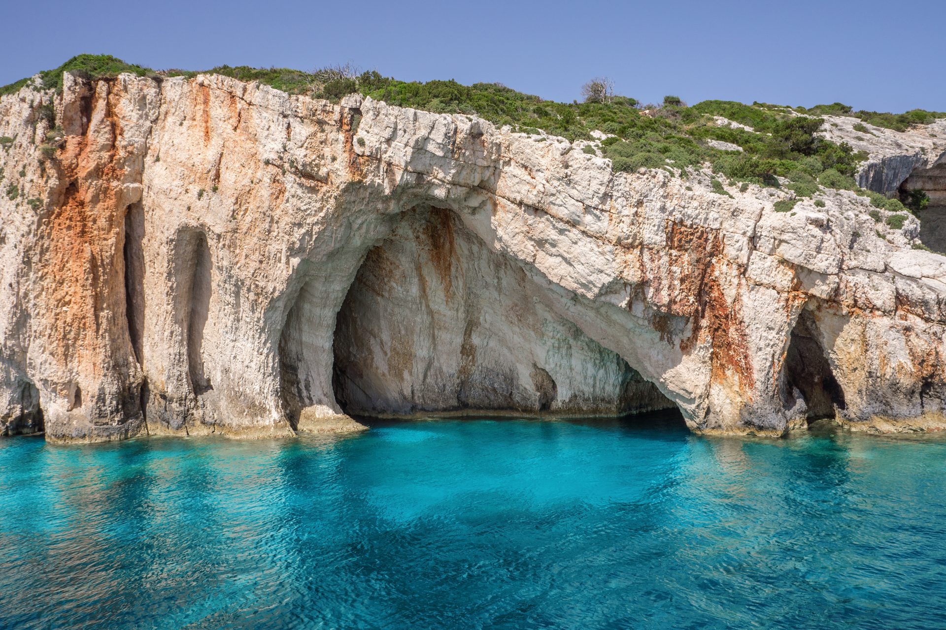 The Blue Caves in Zakynthos, Ionian Islands, Greece